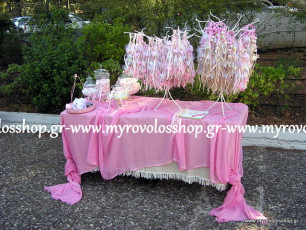 τραπέζι βιβλίου ευχών με κεράσματα και γλυκά – candy bar, οργάνωση και διακόσμηση βάπτισης μυροβολος, αγία τριάδα Θρακομακεδώνες