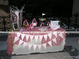Τραπέζι Βιβλίου Ευχών με Κεράσματα και Γλυκά - Candy Bar, οργάνωση και διακόσμηση βάπτισης ΜΥΡΟΒΟΛΟΣ, Ευαγγελίστρια Καστέλα Πειραιάς
