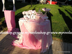 Τραπέζι Βιβλίου Ευχών με Κεράσματα και Γλυκά - Candy Bar, οργάνωση και διακόσμηση βάπτισης ΜΥΡΟΒΟΛΟΣ