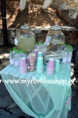 Candy Bar and Lemonade Bar, Τραπέζι Βιβλίου Ευχών, Παρουσίαση Μπομπονιέρων Βάπτισης, κεράσματα και γλυκά βάπτισης, Οργάνωση από το κατάστημά μας ΜΥΡΟΒΟΛΟΣ, Γενέσιο της Θεοτόκου Εκάλη