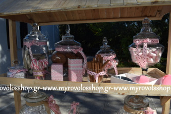 Candy Bar and Lemonade Bar, Τραπέζι Βιβλίου Ευχών, Παρουσίαση Μπομπονιέρων Βάπτισης, κεράσματα και γλυκά βάπτισης, Οργάνωση από το κατάστημά μας ΜΥΡΟΒΟΛΟΣ, ιερός ναός Αγίας Φιλοθέης στην Φιλοθέη