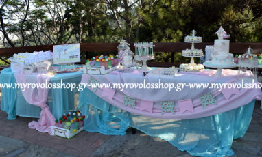 Candy Bar and Lemonade Bar, Τραπέζι Βιβλίου Ευχών, Παρουσίαση Μπομπονιέρων Βάπτισης, κεράσματα και γλυκά βάπτισης, Οργάνωση από το κατάστημά μας ΜΥΡΟΒΟΛΟΣ, Προφήτης Ηλίας στο Χαιδάρι