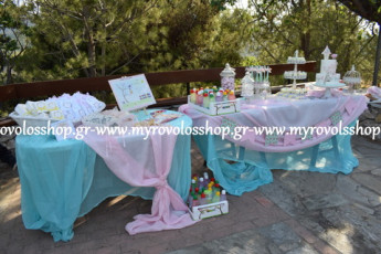 Candy Bar and Lemonade Bar, Τραπέζι Βιβλίου Ευχών, Παρουσίαση Μπομπονιέρων Βάπτισης, κεράσματα και γλυκά βάπτισης, Οργάνωση από το κατάστημά μας ΜΥΡΟΒΟΛΟΣ, Προφήτης Ηλίας στο Χαιδάρι
