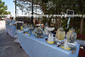 Candy Bar and Lemonade Bar, Τραπέζι Βιβλίου Ευχών, Παρουσίαση Μπομπονιέρων Βάπτισης, κεράσματα και γλυκά βάπτισης, Οργάνωση από το κατάστημά μας ΜΥΡΟΒΟΛΟΣ, εκκλησία Άγιος Γεώργιος στο Δάσος Χαιδαρίου