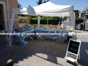 Candy Bar and Lemonade Bar, Τραπέζι Βιβλίου Ευχών, Παρουσίαση Μπομπονιέρων Βάπτισης, κεράσματα και γλυκά βάπτισης, Οργάνωση από το κατάστημά μας ΜΥΡΟΒΟΛΟΣ, εκκλησία Αγίων Αναργύρων στους Αγίους Αναργύρους