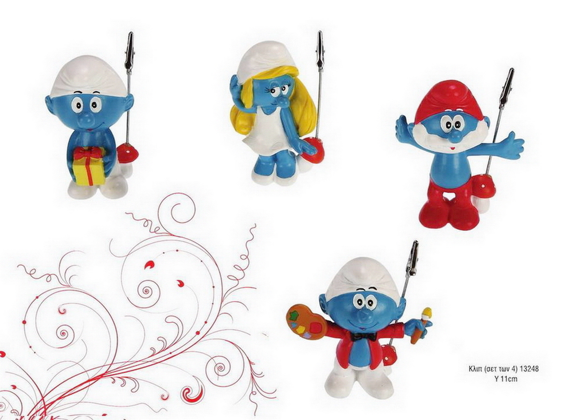 Μπομπονιέρα Βάπτισης Πολυεστερική Στρουμφ Κλιπ  ANDR- 13248