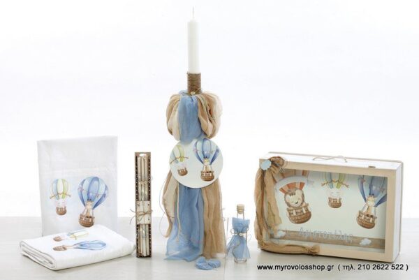 Set  Αγοριού Cute animals flying with hot balloon SET-A-BELL2114