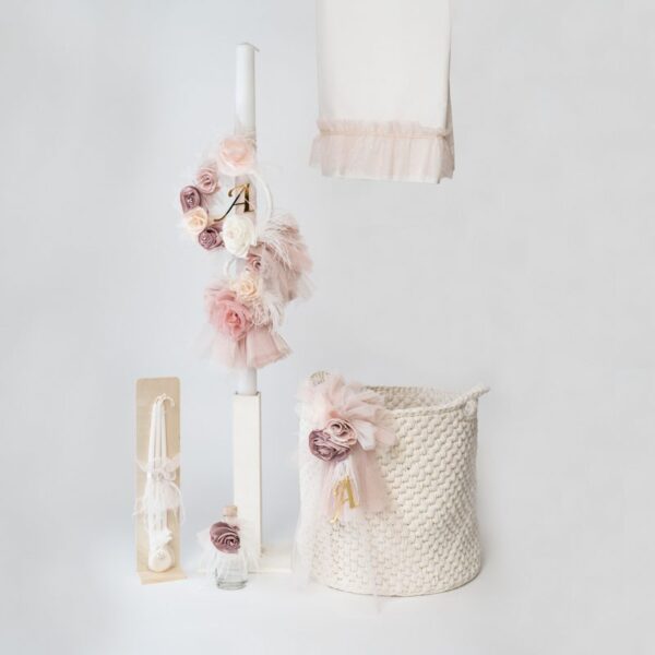 Set Βάπτισης Κοριτσιού Boho Μονόγραμμα SET-KE411