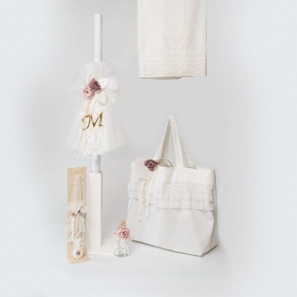 Set Βάπτισης Κοριτσιού makrame flowers SET-KE432