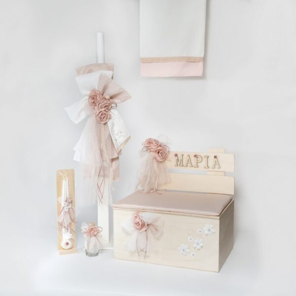 Set Βάπτισης Κοριτσιού θέμα Romantic Roses SET-KE419