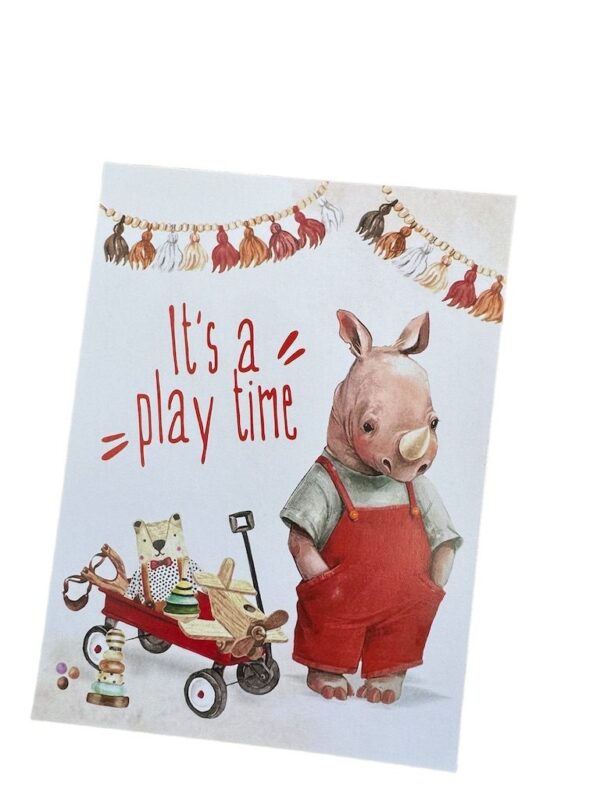 Προσκλητήριο Βάπτισης ρινόκερος play time Myr-3997