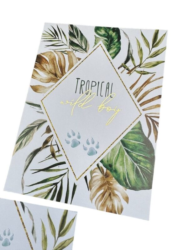 Προσκλητήριο Βάπτισης tropical wild boy Myr-13006