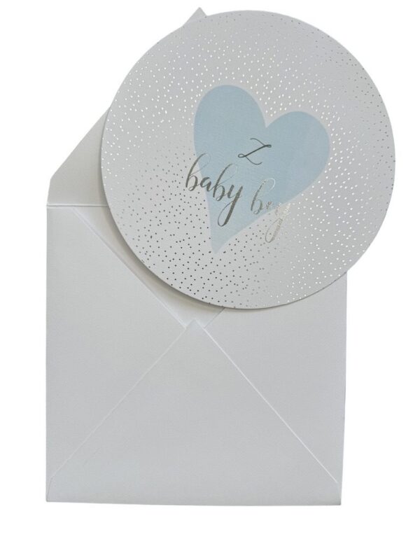Προσκλητήριο Βάπτισης blue heart glitter Myr-13033
